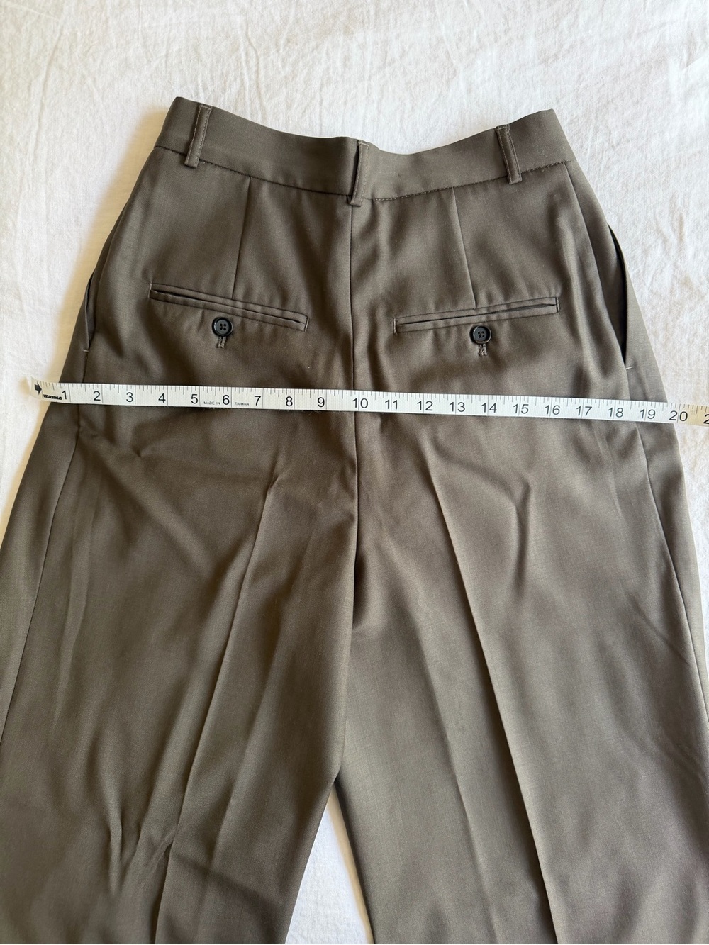 Cropped pleated wool straight-leg pants (NWOT) - Picture 7 of 9